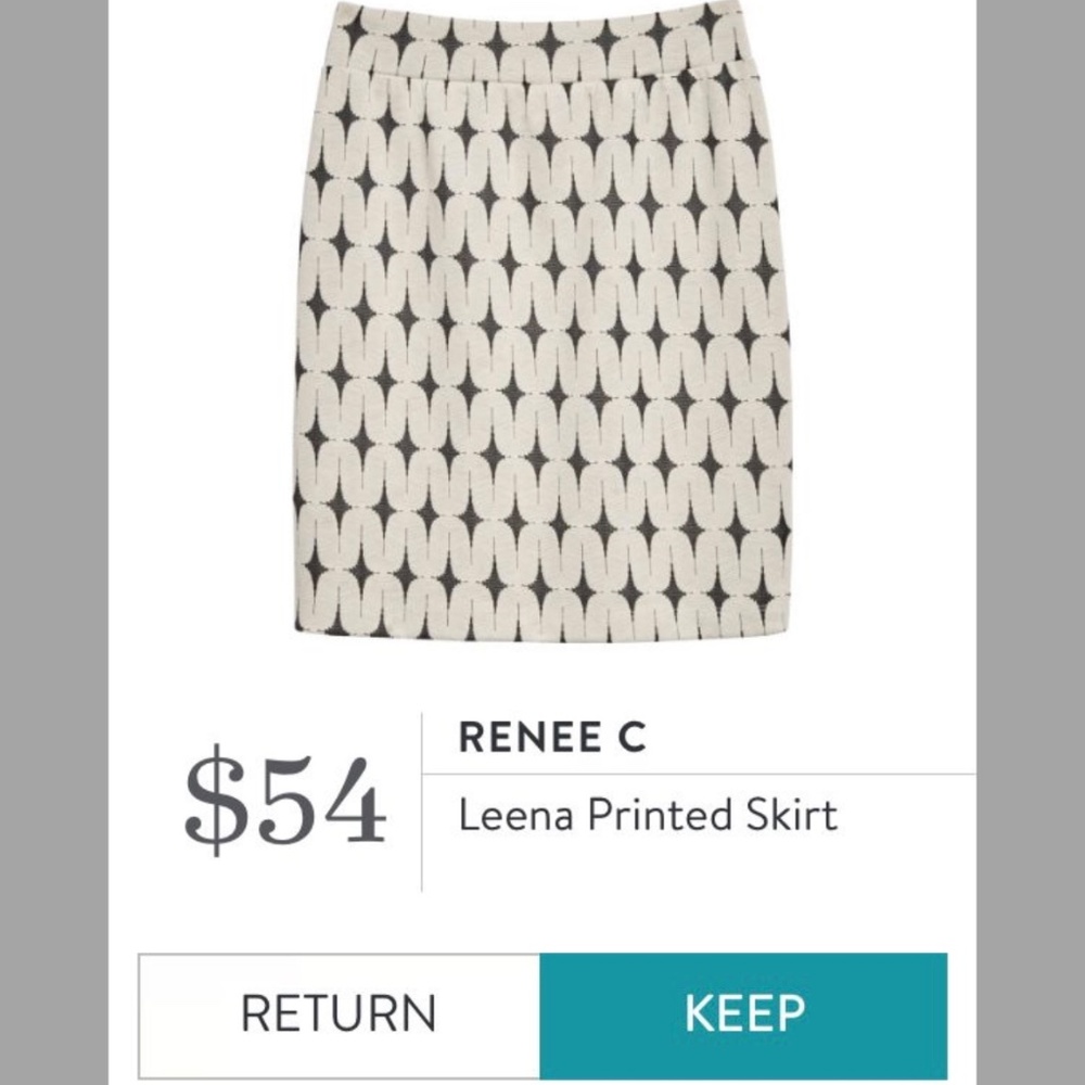 Stitch Fix Petite Renee C Lena Printed Skirt Cream